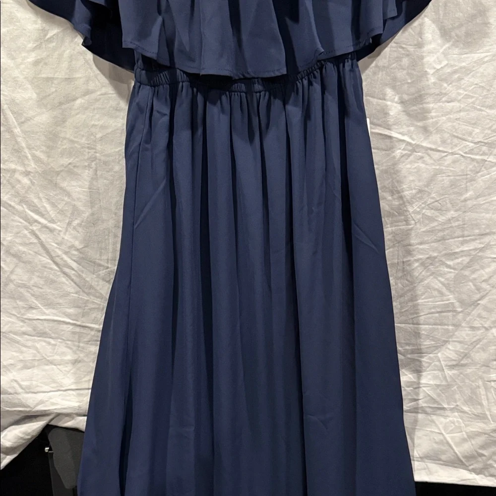 Show Me Your MuMu Off-Shoulder Blue Maxi Dress - Picture 4 of 10